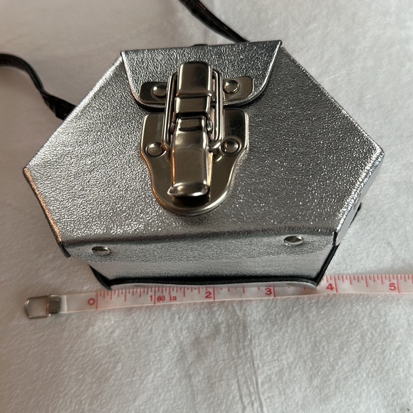 Vintage Silver Little Bag with Black Strap - Picture 11 of 12